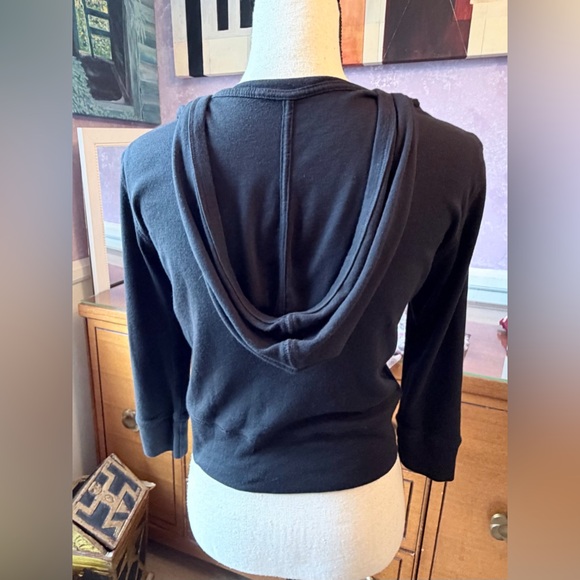BARGAN BASEMENT!! Gap Women's SZ M Black Hooded cardigan - Picture 7 of 11